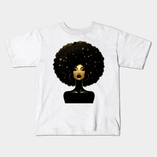 Afrocentric Queen Gold Kids T-Shirt